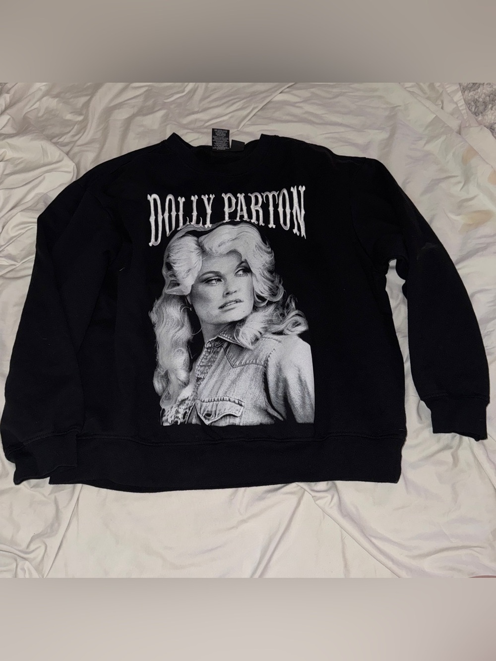 Black Graphic Dolly Parton Sweatshirt - Women's Top